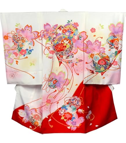 Amazon.co.jp: 【金彩大熨斗に毬・ピンク】女児 初着 祝着 の